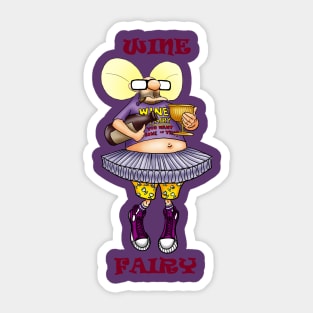 Funny Spectickles Wine Fairy Humor Sticker